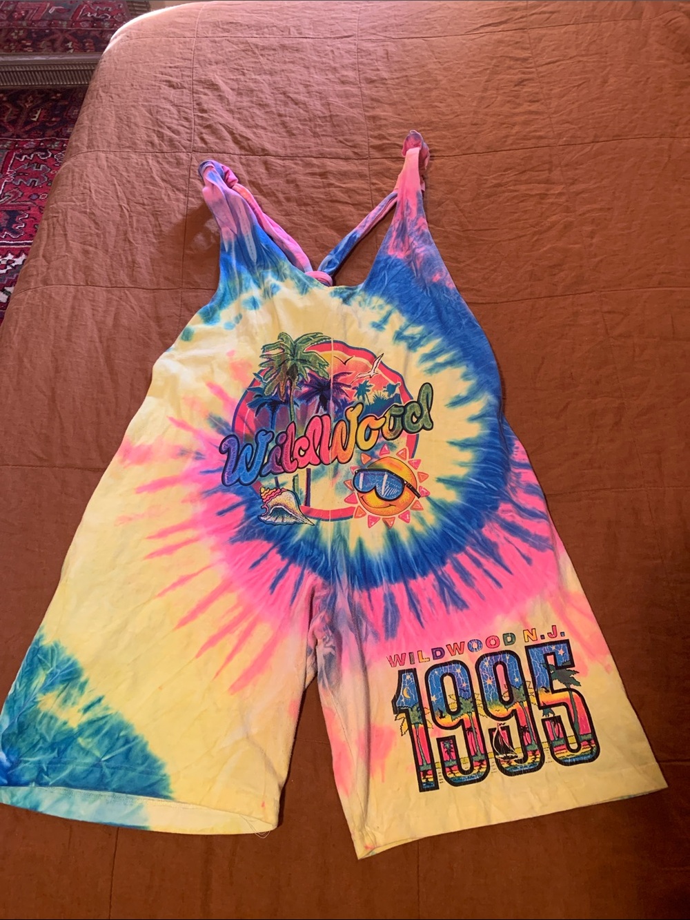 90's vintage Tie-Dye Romper - Wildwood NJ 1995